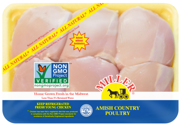 Chicken Thigh Boneless Skinless - CASE PRICE - 6-8/pkg; 12 pkg/case